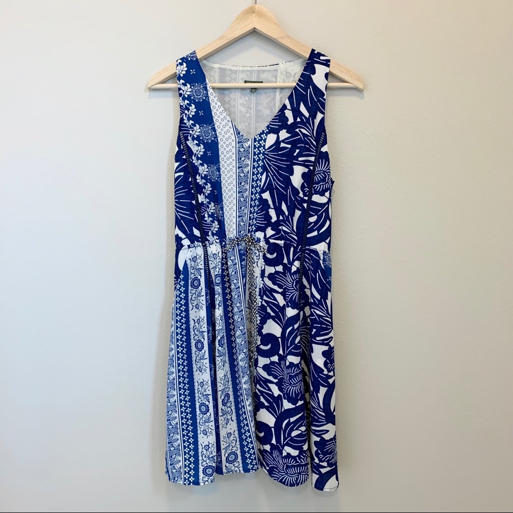 Anthropologie TL the letter BlueWhite Floral Dress